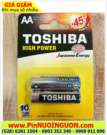 Toshiba LR6GCP BP-2PV, Pin đồng hồ Báo thức _Pin AA 1.5v Alkaline Toshiba LR6GCP BP-2PV (Vỉ 2viên)